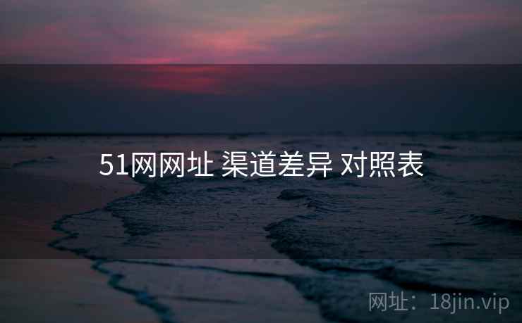 51网网址 渠道差异 对照表